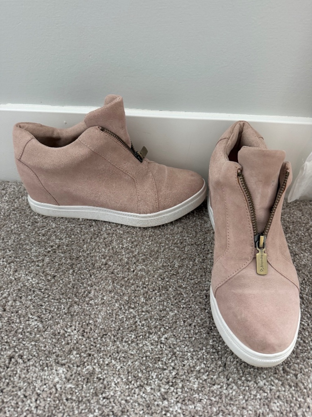 Pink wedge sneakers